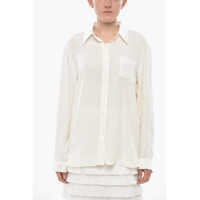 Camasi casual Silk Shirt With Monogram Jacquard Motif Femei