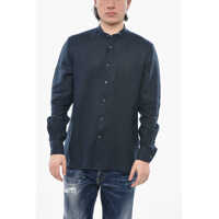 Camasi casual Circle Solid Linen Shirt With Korean Collar Barbati