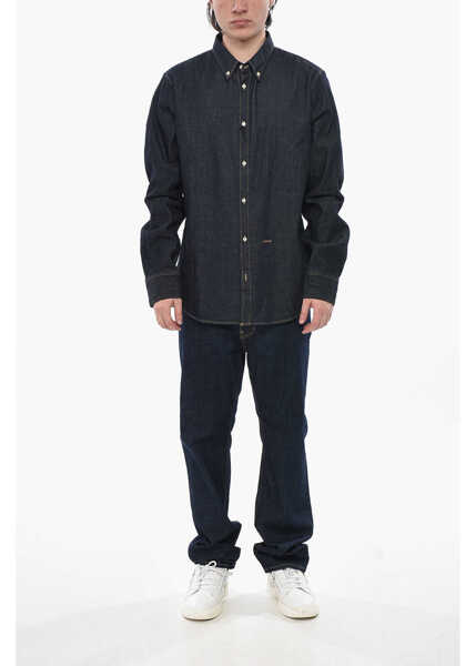 Camasi de blugi DSQUARED2 Denim Button Down Shirt Blue Barbati (BM 19752167) 4