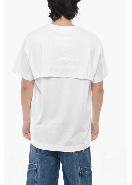 Tricouri Givenchy Double-Fabric Embroidered T-Shirt College White Barbati (BM 19752239) 2