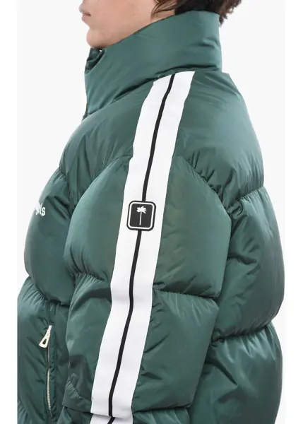 Geci de iarna Palm Angels Nylon Puffer Jacket With Contrast Side Stripes Green Barbati (BM 19752242) 3