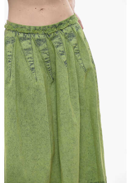 Fuste casual Marni Flared Midi Denim Skirt With Back Zip Green Femei (BM 19752248) 3