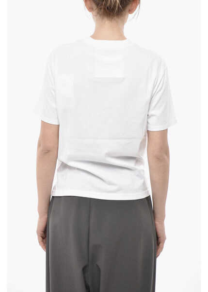 Tricouri Givenchy Cotton Crewneck T-Shirt With Draped Design White Femei (BM 19752260) 2