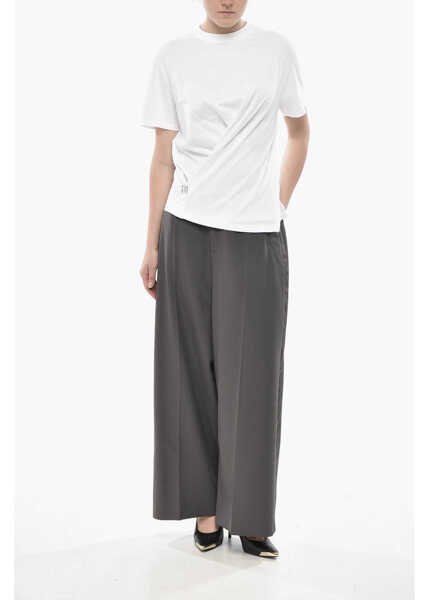 Tricouri Givenchy Cotton Crewneck T-Shirt With Draped Design White Femei (BM 19752260) 4