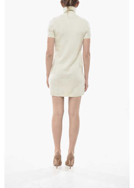 Rochii scurte Diesel Knit Turtleneck Dress M-Argaret With Cut-Out Detail White Femei (BM 19752263) 2