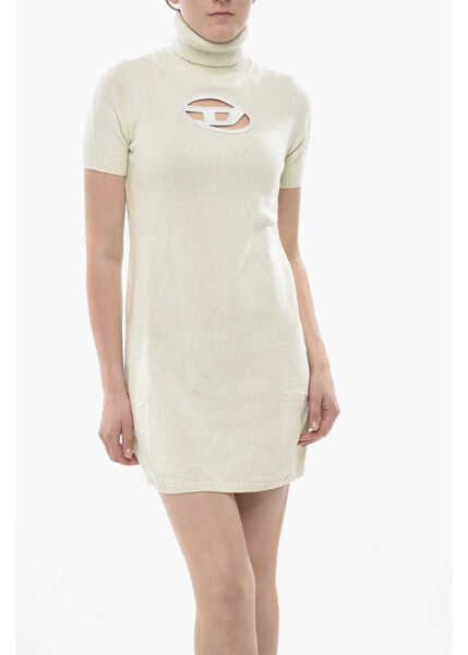 Rochii scurte Diesel Knit Turtleneck Dress M-Argaret With Cut-Out Detail White Femei (BM 19752263) 4