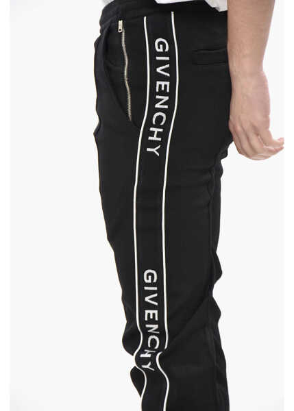 Pantaloni de trening Givenchy Stretch-Fabric Joggers With Logo Side Bands Black Barbati (BM 19752269) 3