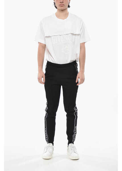 Pantaloni de trening Givenchy Stretch-Fabric Joggers With Logo Side Bands Black Barbati (BM 19752269) 4