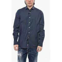 Camasi casual Stretch Cotton Solid Shirt With French Collar Barbati