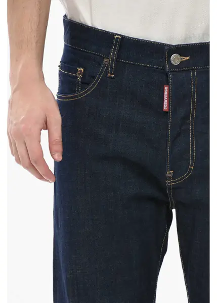 Blugi drepti DSQUARED2 Jeans 642 Straight-Leg With Leather Patch 21Cm Blue Barbati (BM 19752278) 3