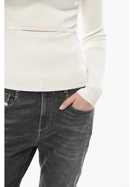 Pulovere casual Diesel Ribbed Crewneck Top M-Peris With Cut-Out Detail White Femei (BM 19752281) 3