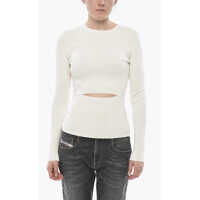 Pulovere casual Ribbed Crewneck Top M-Peris With Cut-Out Detail Femei