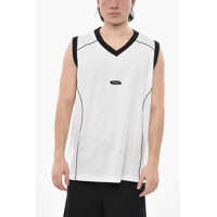Tricouri Cotton Tank Top With Contrast Trim And V-Neck Barbati