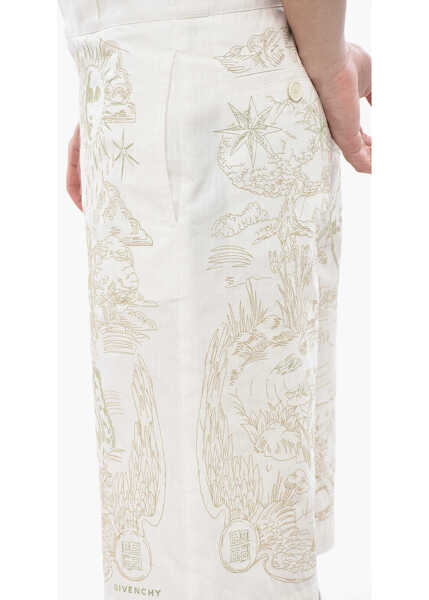 Pantaloni scurti Givenchy Cotton Shorts With All-Over Embroidery White Barbati (BM 19752287) 3
