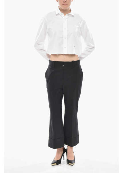 Pantaloni casual DSQUARED2 Stretch Cotton Cropped Fit Pants With Turn-Up Hem Black Femei (BM 19752299) 4