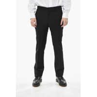 Pantaloni eleganti Mohair-Blend Trousers With Zip Pocket Barbati