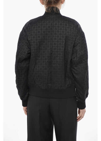 Bomber jacket Givenchy Monogram Wool-Blend Quilted Bomber Black Femei (BM 19752308) 2