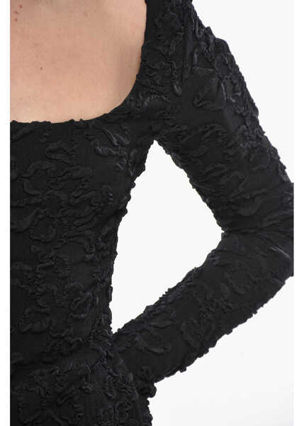 Bluze Givenchy Silk-Blend Top With Embossed Motif Black Femei (BM 19752317) 3