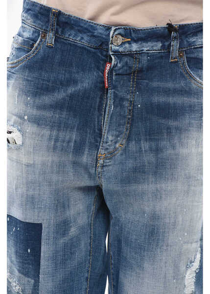 Blugi drepti DSQUARED2 Stretch Denim Jeans Boston Straight Leg 19Cm Blue Femei (BM 19752326) 3