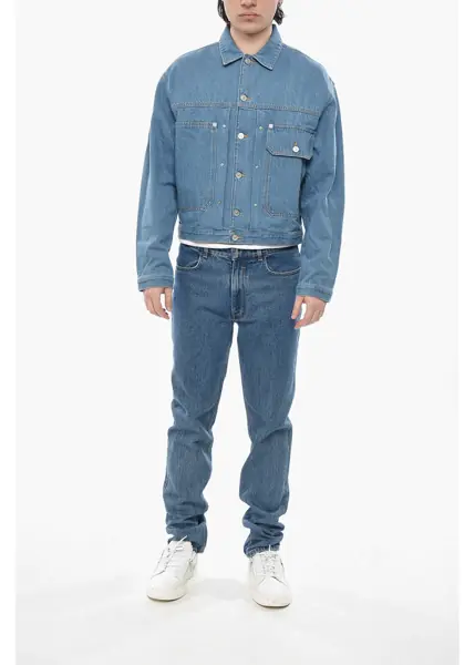 Geci de blugi Givenchy Mid-Wash Denim Jacket With Rear Martingale Light Blue Barbati (BM 19752329) 4