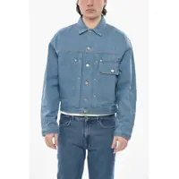 Geci de blugi Mid-Wash Denim Jacket With Rear Martingale Barbati