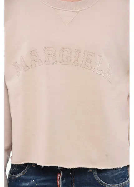 Bluze de trening Maison Margiela Mm1 Cropped Oversized Sweatshirt With Raw Hem Pink Femei (BM 19752335) 3