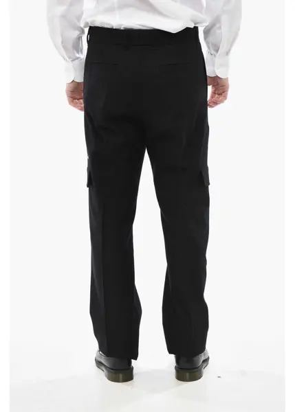 Pantaloni casual Givenchy Wool-Flannel Cargo Trousers With Concealed Closure Black Barbati (BM 19752338) 2