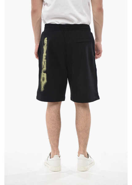 Pantaloni scurti Givenchy Brushed Cotton Shorts Graffiti With Print Black Barbati (BM 19752431) 2