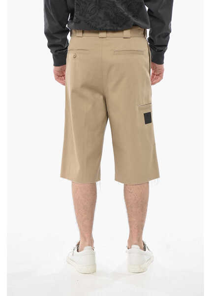 Pantaloni scurti Givenchy Cotton-Blend Shorts With Front Pleats Beige Barbati (BM 19752449) 2