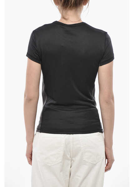 Tricouri Diesel Crewneck T-Shirt T-Ovald-Out Solid Color With Tone-On-Tone M Black Femei (BM 19752452) 2