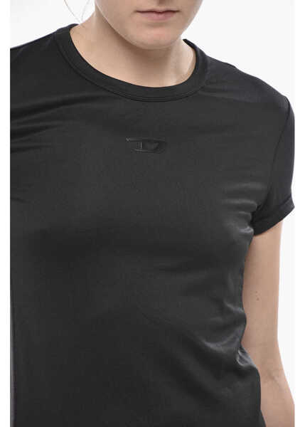 Tricouri Diesel Crewneck T-Shirt T-Ovald-Out Solid Color With Tone-On-Tone M Black Femei (BM 19752452) 3