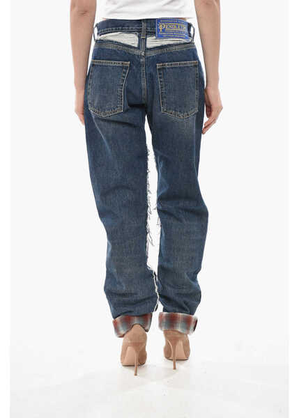 Blugi drepti Maison Margiela Mm0 Dark-Wash Jeans Pendleton With Patterned Turn-Ups 19Cm Blue Femei (BM 19752464) 2
