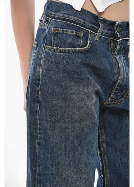 Blugi drepti Maison Margiela Mm0 Dark-Wash Jeans Pendleton With Patterned Turn-Ups 19Cm Blue Femei (BM 19752464) 3