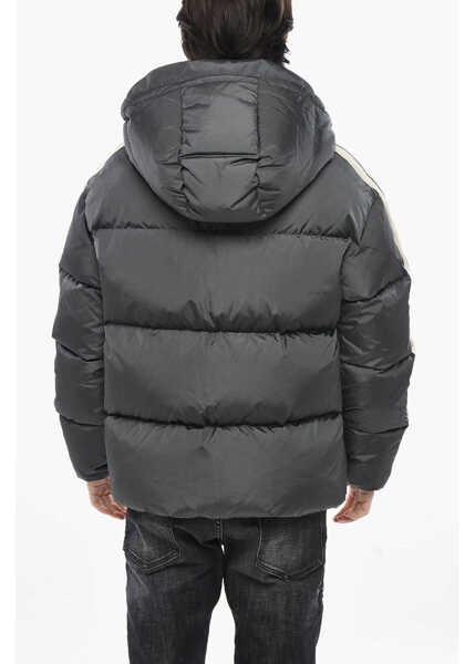 Geci de iarna Palm Angels Nylon Puffer Jacket With Contrasting Side Stripes Black Barbati (BM 19752470) 2