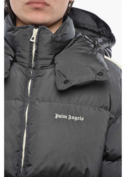 Geci de iarna Palm Angels Nylon Puffer Jacket With Contrasting Side Stripes Black Barbati (BM 19752470) 3