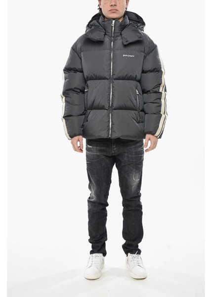 Geci de iarna Palm Angels Nylon Puffer Jacket With Contrasting Side Stripes Black Barbati (BM 19752470) 4