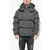 Palm Angels Nylon Puffer Jacket With Contrasting Side Stripes Black