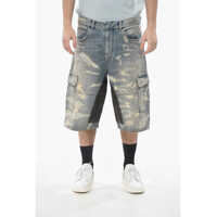 Pantaloni scurti Distressed Denim Cargo Shorts With Patches Barbati