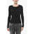 Diesel Ribbed Long-Sleeve Top T-Matic-Ls With Metal Detail Black