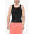 Givenchy Ribbed Stretch Cotton Tank Top Black