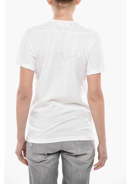 Tricouri DSQUARED2 Crewneck T-Shirt Lauren Fit Printed White Femei (BM 19752503) 2