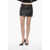 Diesel Vegan Leather Miniskirt Yinka With Logo Buttons Black
