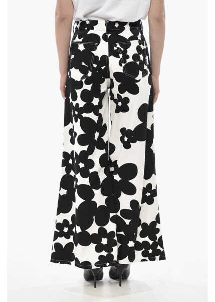 Pantaloni casual Marni Gabardine 5-Pocket Cropped-Fit Pants Dillies Black & White Femei (BM 19752518) 2