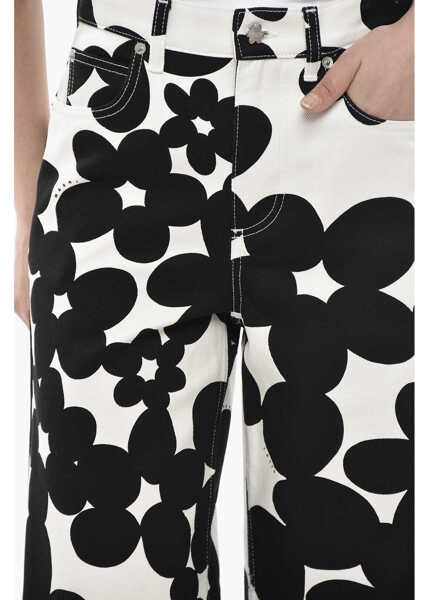 Pantaloni casual Marni Gabardine 5-Pocket Cropped-Fit Pants Dillies Black & White Femei (BM 19752518) 3