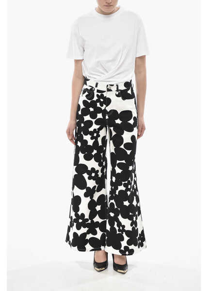 Pantaloni casual Marni Gabardine 5-Pocket Cropped-Fit Pants Dillies Black & White Femei (BM 19752518) 4