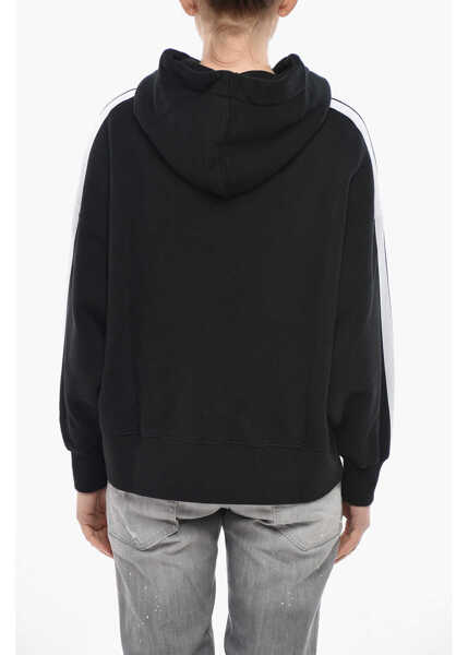 Bluze de trening Palm Angels Brushed Cotton Hoodie With Contrast Band Black Femei (BM 19752521) 2