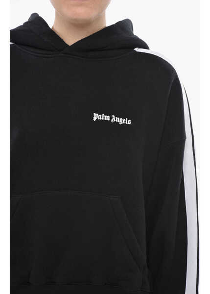 Bluze de trening Palm Angels Brushed Cotton Hoodie With Contrast Band Black Femei (BM 19752521) 3