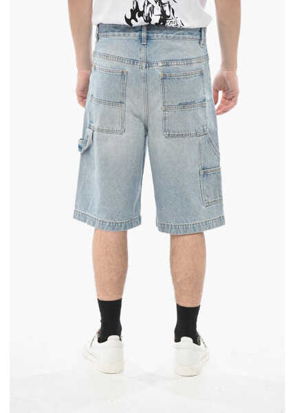 Pantaloni scurti Givenchy Delav Denim Cargo Shorts Light Blue Barbati (BM 19752533) 2