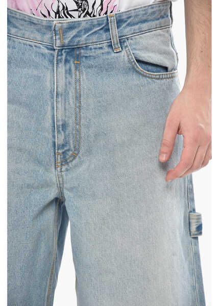 Pantaloni scurti Givenchy Delav Denim Cargo Shorts Light Blue Barbati (BM 19752533) 3