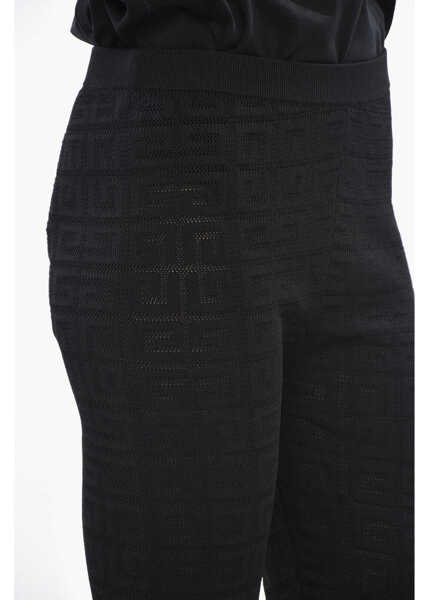 Colanti Givenchy Crochet Fabric Leggings With Monogram Pattern Black Femei (BM 19752536) 3